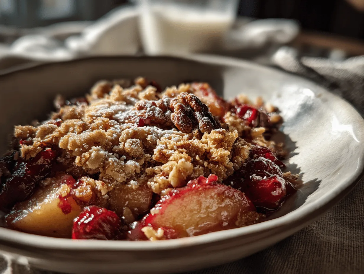 apple cranberry oat crumble preparation steps