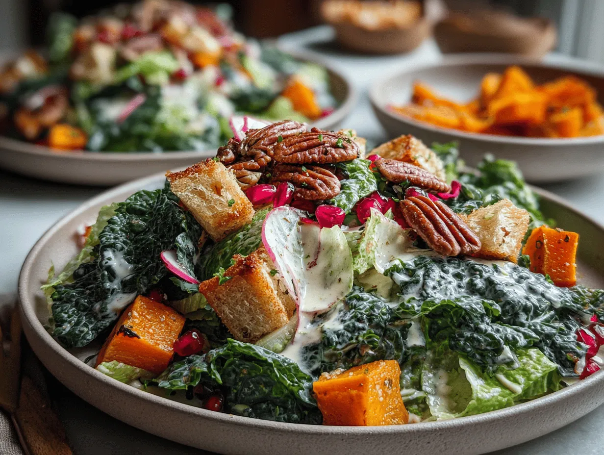 Autumn Harvest Caesar Salad preparation steps