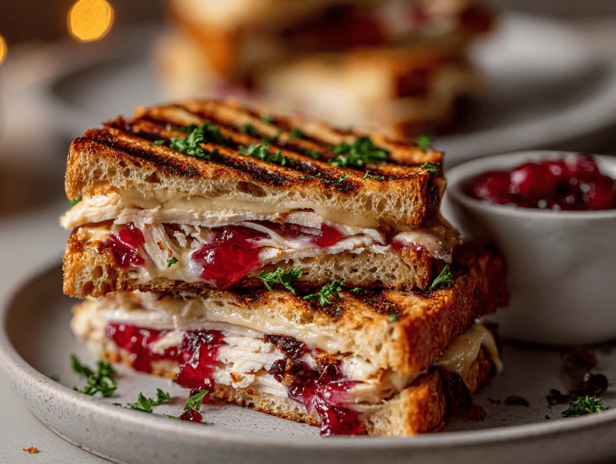 leftover turkey and cranberry panini preparation steps